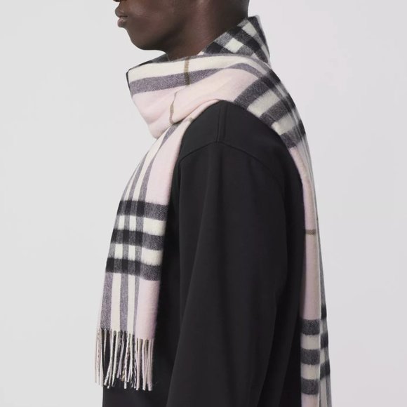 Burberry Pink and Brown Check Scarf - Picture 4 of 6